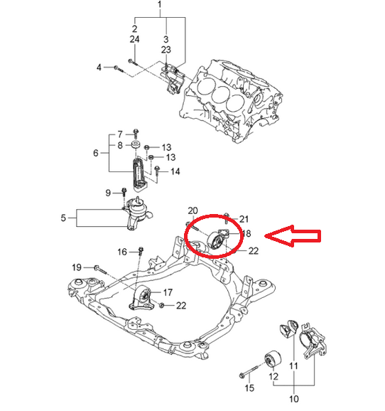COXIM TRASEIRO DO MOTOR HYUNDAI TUCSON 2.0/2.7 2006 A 2015