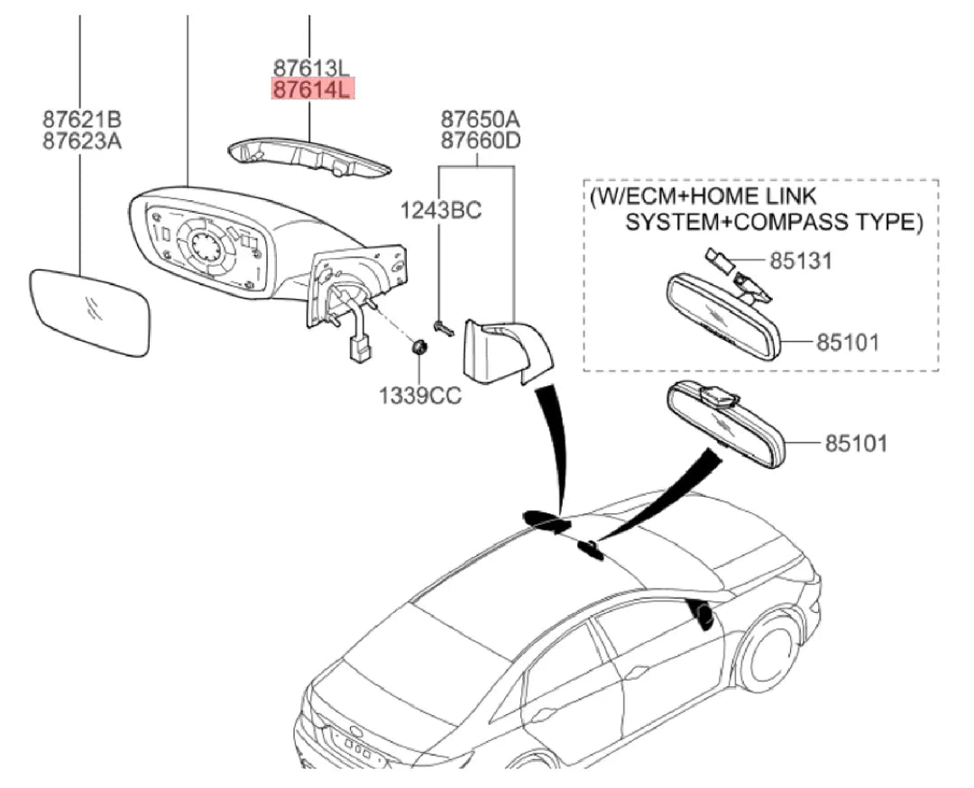 Pisca Seta do Retrovisor Direito Hyundai Sonata 2010 a 2014 Original Mobis
