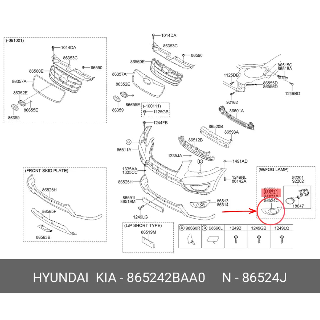 Moldura do Farol de Neblina Direita Hyundai Santa Fe 2011 a 2013 Original Mobis